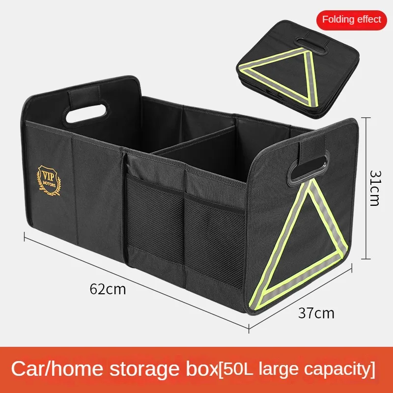 Car Trunk Basket Oxford Auto Trunk Storage Box Multi-functional And Large Capacity Interior SUV Sedan Seat Back Boot Organizer