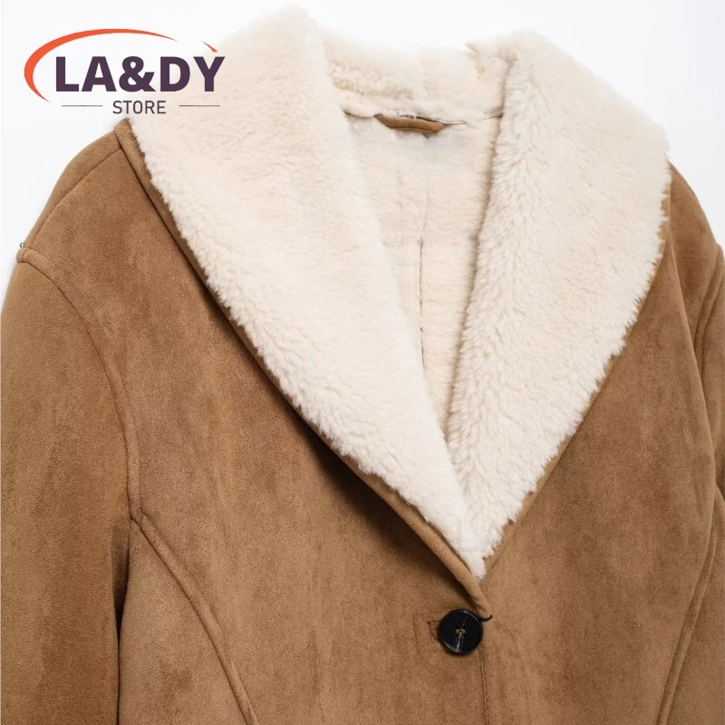 2024 New Winter Thicken Warmth Coat For Women  Single Breasted Long Jackets Tops  Female Casual Overcoat Tops