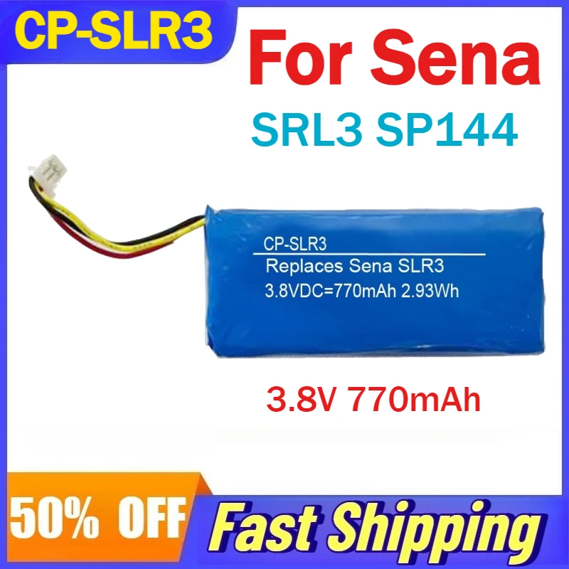 

3.8V 770mAh CP-SLR3 Rechargeable Li-ion Battery for Sena SRL3 SP144 Motorcycle Bluetooth Headset Accessories