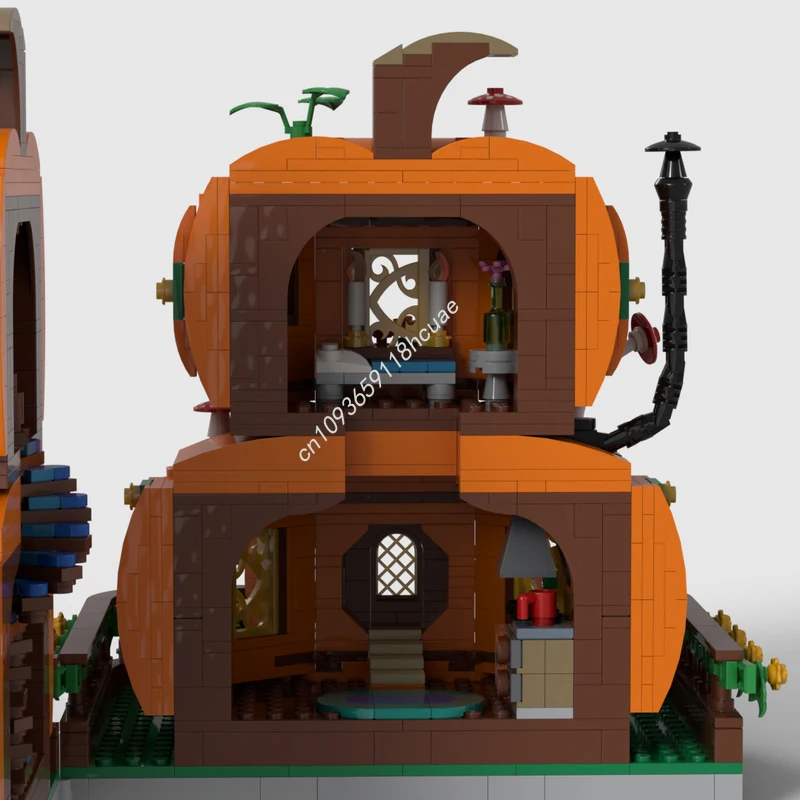 ตัวต่อ MOC บ้านฟักทองสองชั้น 2280 ชิ้น ของขวัญคริสต์มาส ไอเดียของขวัญวันเกิดที่ดีที่สุด DIY สำหรับนักสะสมผู้ใหญ่