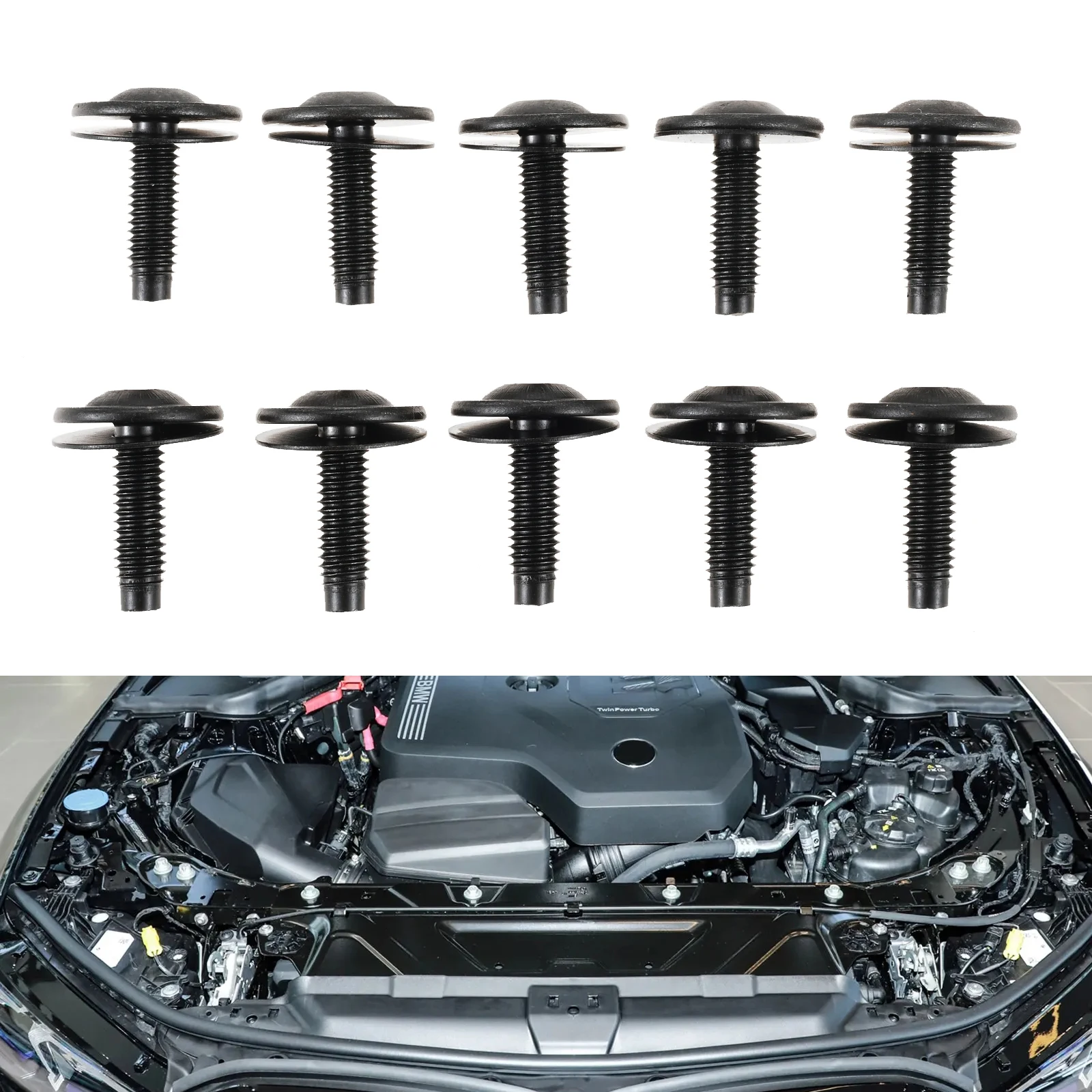 10pc 07147263759 Front Bumper Connector Screw Oval Head Screw Headlight Mounting Bolt For BMW 3 4 5 6 7 8 Series X1 X3 X5 X6 X7