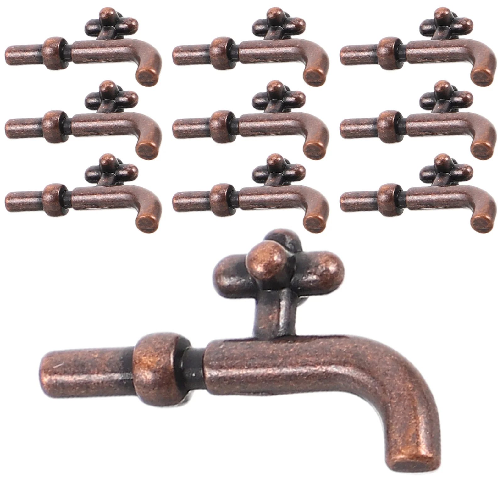 10 stuks miniatuur kraan voor poppenhuis badkamer en keuken realistische kraan met enkele handgreep DIY accessoire kinderen speelset woondecoratie