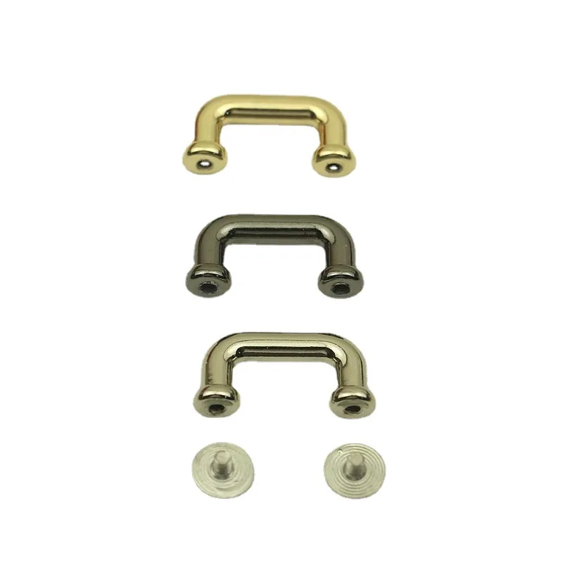 5Pcs 15mm Metal Buckle U Rings for Handbag Connector Bag Arch Bridge with Screw DIY Strap Hanger Hardware Accessories