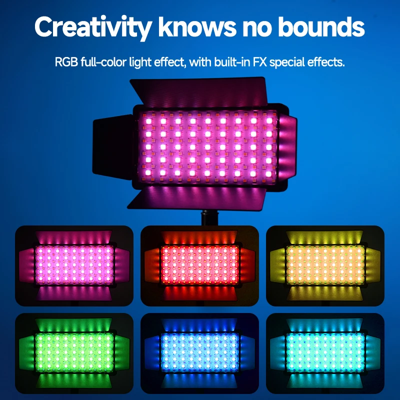 Miaotu RGB LED Video Light 2700K-6500K، إضاءة تصوير قابلة للتعتيم مع بطارية قابلة لإعادة الشحن، CRI95+ لـ YouTube/TikTok/Outdo