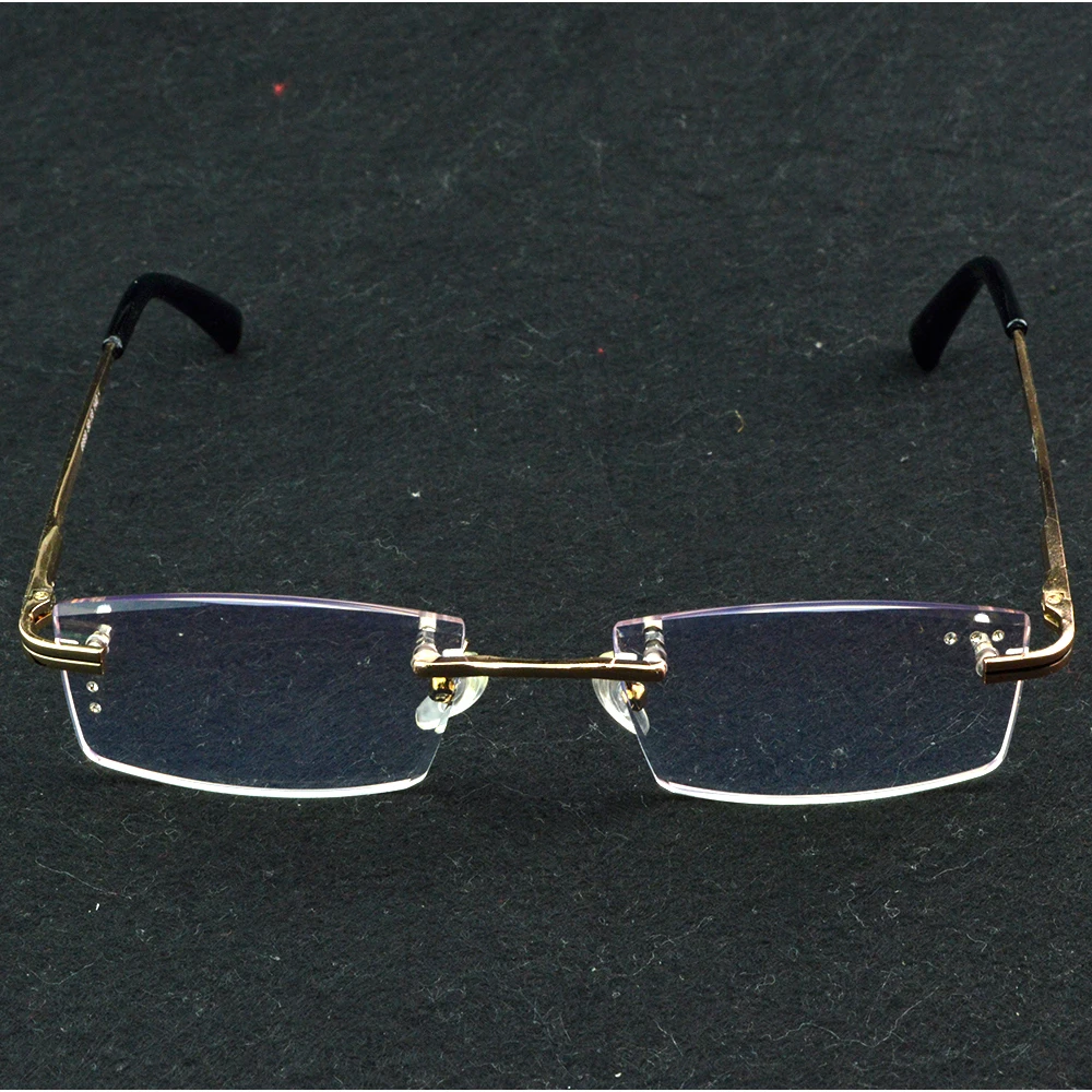 Clara Vida Rimless Diamond Cut Luxury Noble Men Titanium Alloy Reading Glasses +1 +1.5 +2 +2.5 +3 +3.5 +4