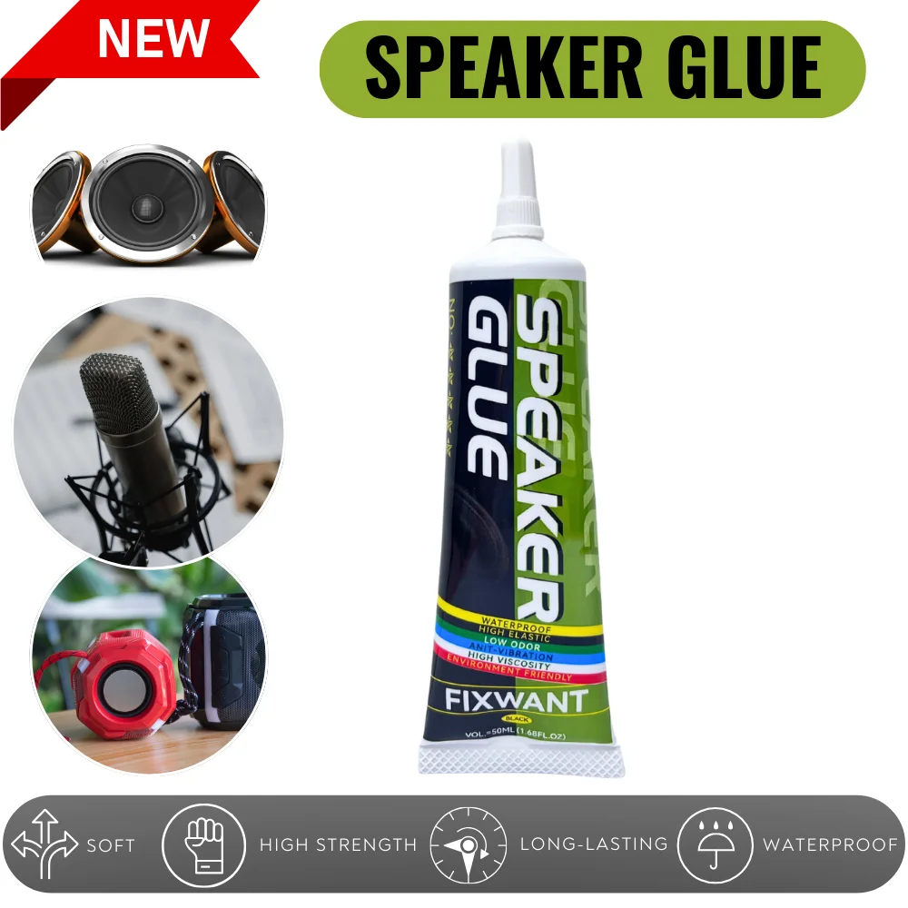 FIXWANT Black / Transparent Loud Speaker Repair Glue Foam Side Dust Cap Rubber Edge Cone Basin Strong Adhesive