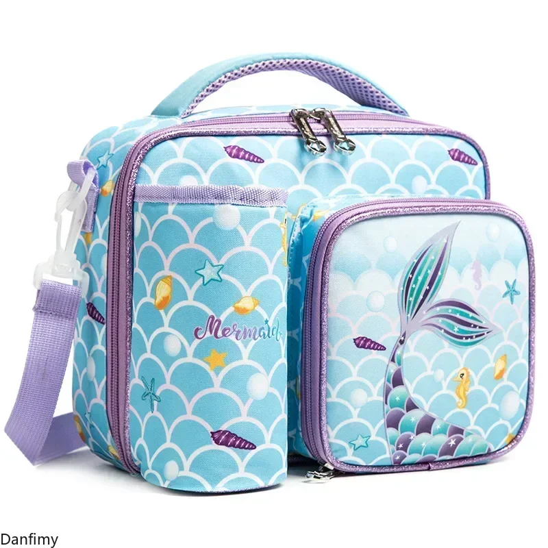 

Kids Lunch Tote Bag Insulated Lunch Bags for Children Waterproof Lunch Box with Adjustable Shoulder Strap Durable Handle Bags