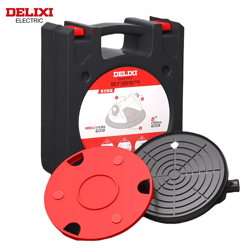 DELIXI ELECTRIC Glass Suction Cup Strong Heavy Duty Ceramic Tile Floor Special Electric Large Suction Cup Vacuum Pump Extractor