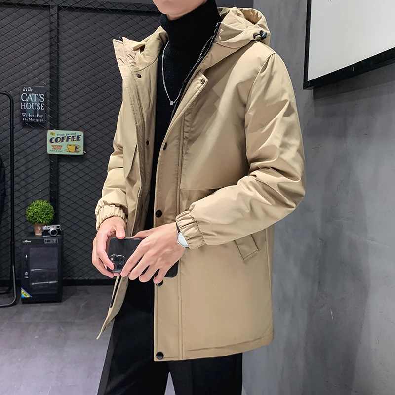 

Nice Winter New Men's Down Jackets Fashion Youthful Vitality White Duck Down Jacket Men Hooded Warm Down Coat Brand Men Clothing