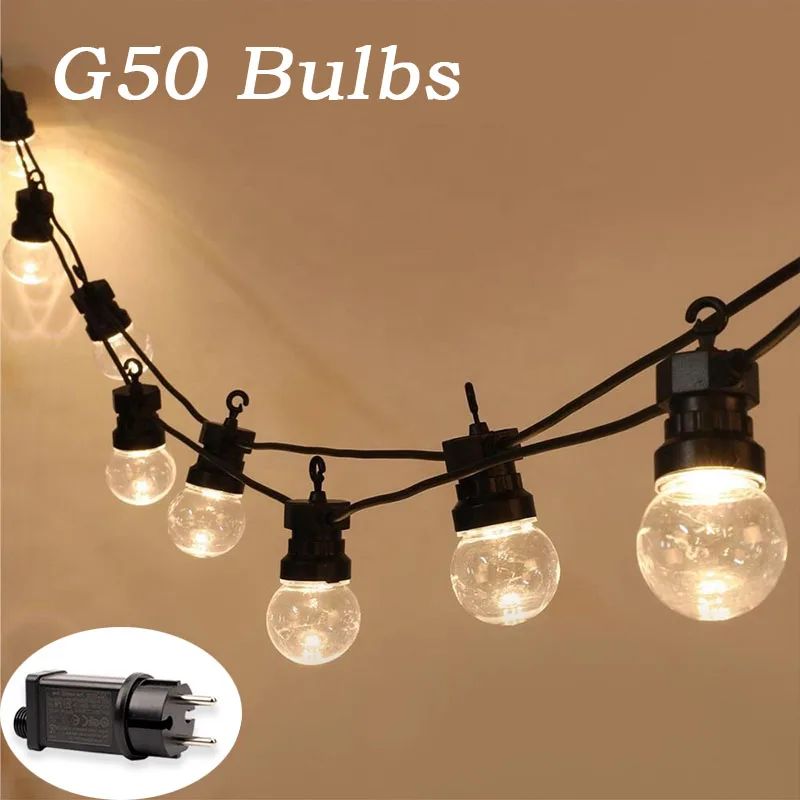 

Outdoor 23M G50 Festoon String Lights Waterproof IP44 LED Camp Wedding Patio Backyard Porch Deck Garden Holiday Ornament
