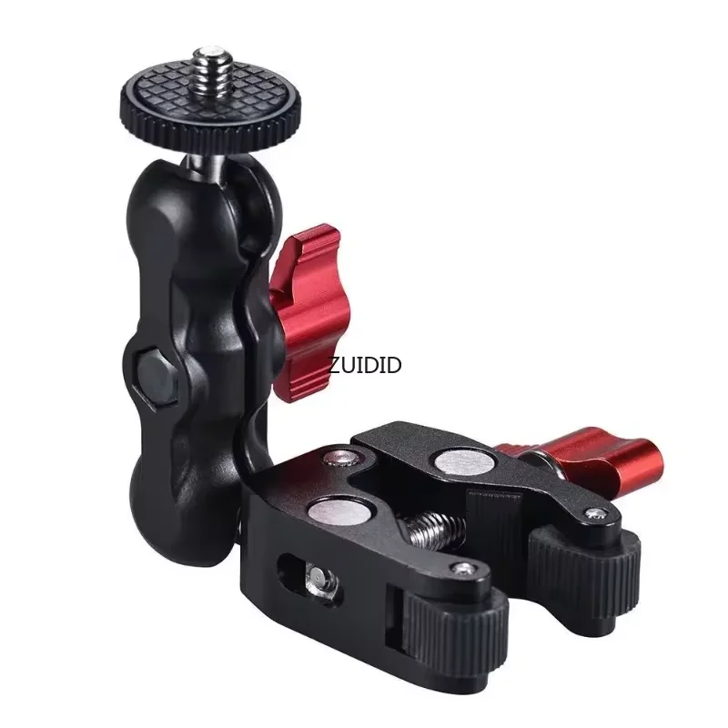 Ball Mount Clamp W/ 1/4inch -20 Thread Ball Head Magic Arm Clamp Rotatable Metal Super Clamp for GPS Phone Monitor Video Light