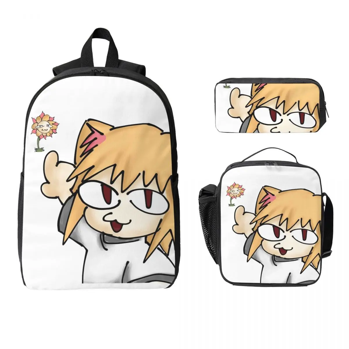 

Neco-arc Osu Game Gamer Backpack Student Boy Girls BookBag School Bag Computer Shoulder Bags 3ps Insulated Lunch Bag Pencil Case