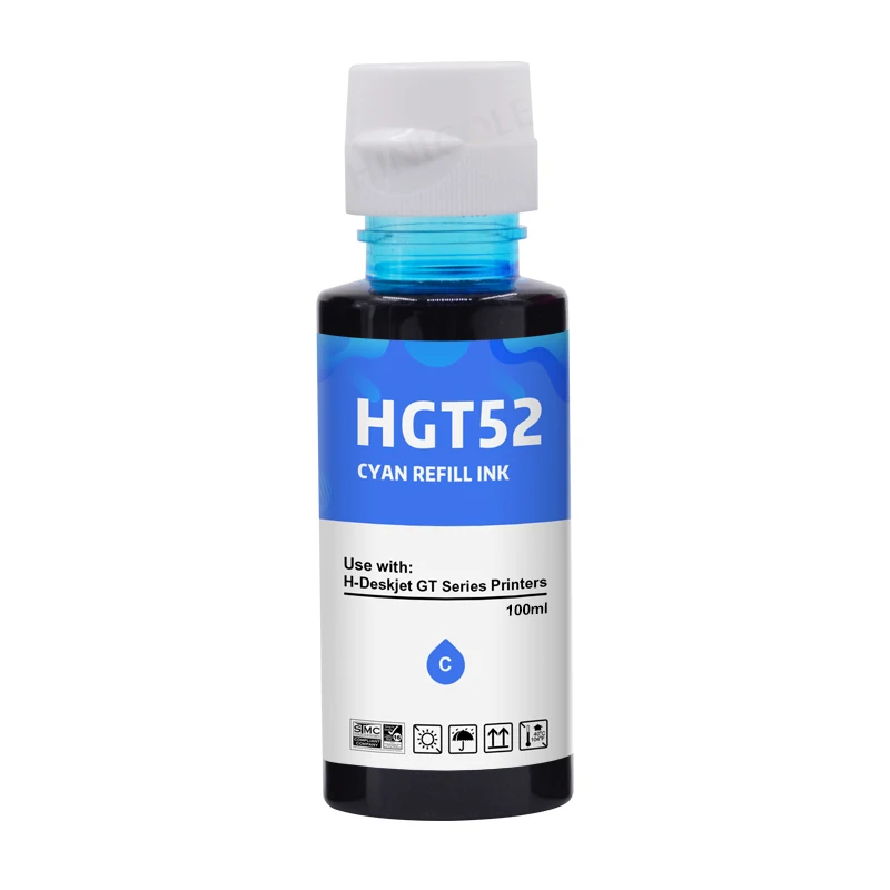 HINICOLE 100ML/Bottle GT51 GT52 Refill Dye Ink For HP Smart Tank 450 455 500 510 515 516 519 530 559 570 610 615 651 Printer