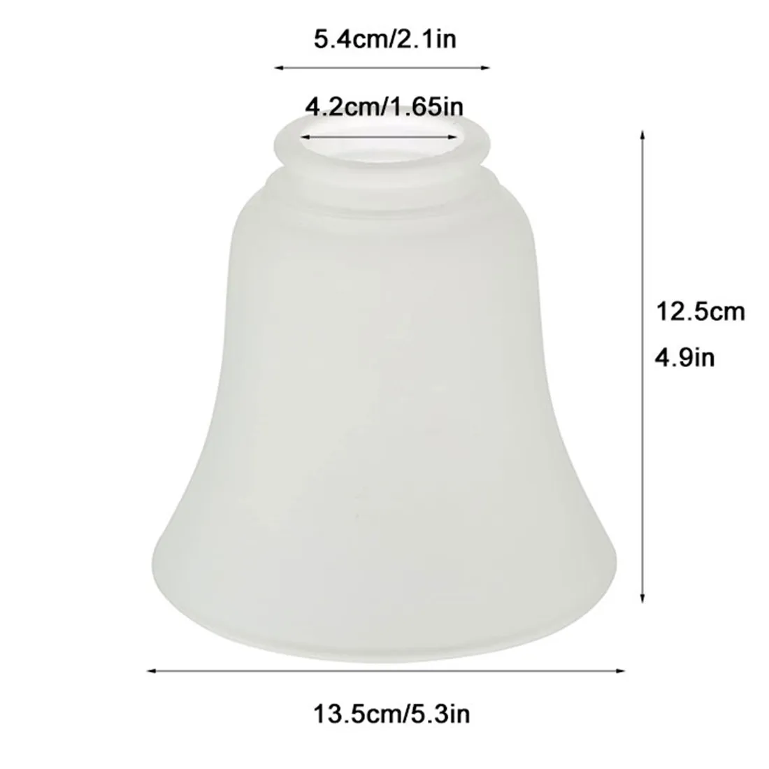 Screw Fixed Frosted Glass Shades Bell Shaped Glass Shade Covers Ceiling Fan Lamp Replacements for Chandelier Wall Sconces