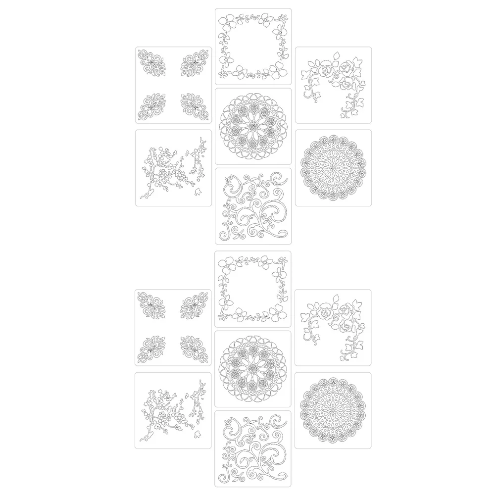 

14 Pcs Hollow Painting Plate DIY Stencil Unique Template Drawing Wall Mold Charm Floor Cut The Pet Large Size Child