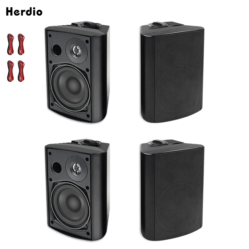 Herdio 5.25'' 600 Watts Passive Indoor Outdoor Speakers Wired Waterproof Wall Mount Speakers with Loud Volume Perfect For Patio