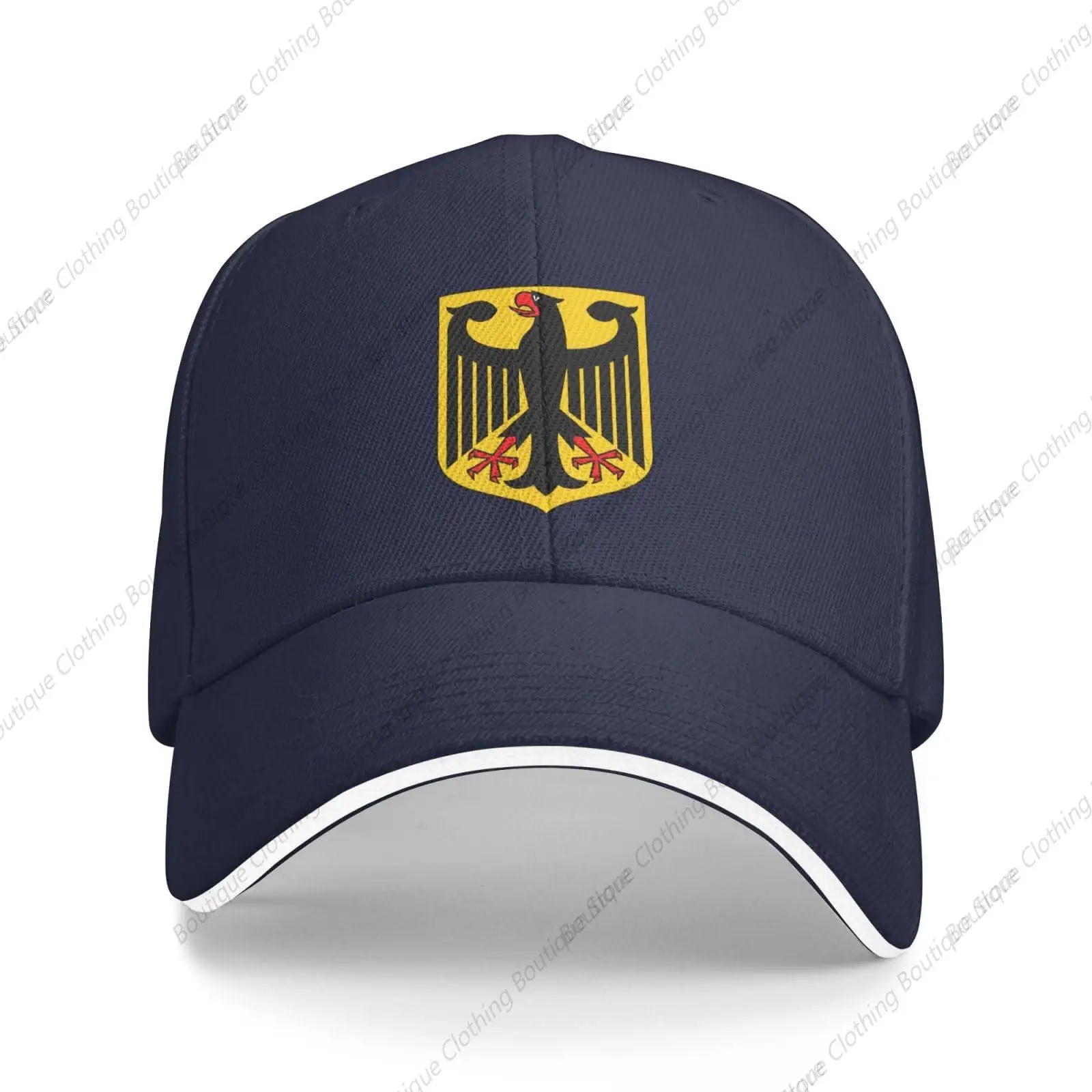 

Germany National Emblem Hat Support Germany Coat of Arms Baseball Cap German Hat for Women Men Adjustable Hat Navy Blue