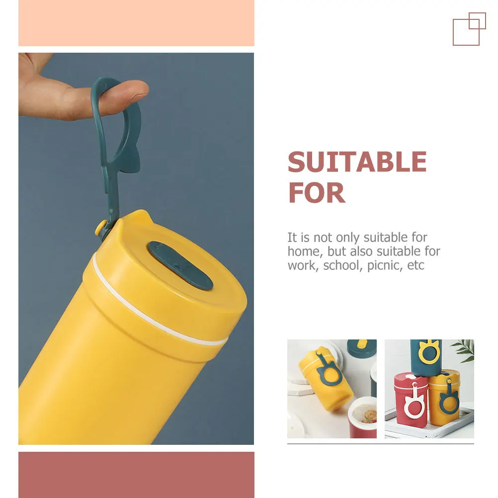 

Portable Soup Cup Premium Material Microwave Safe Leakproof Small Straw Spoon Cold Hot Drink Container Office School Travel Cup