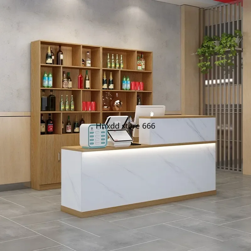 Reception Desk Luxury Administrator Stand Elegant Office Table Wooden Furniture Atelier Beauty Recepcion Salon De Belleza Cafe