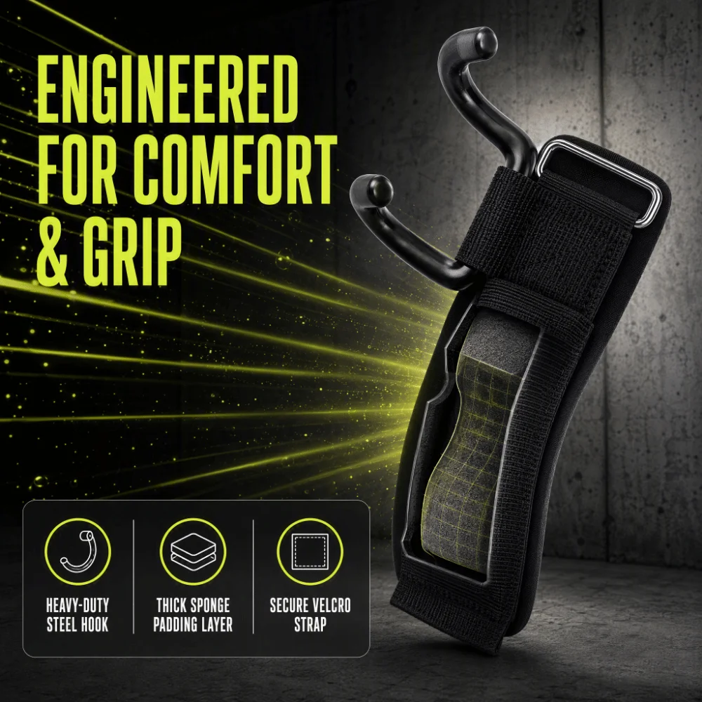 2pcs Heavy Duty Strap Weight Lifting Hook Hand Grip Design Adjustable Wrist Strap Lifting Hook Strap Grip Support Hook