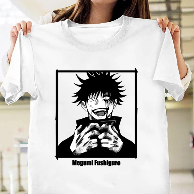 Hot Anime Fushiguro Megumi Print T-shirt Summer Casual Loose T Shirt Women Men Harajuku Shirts