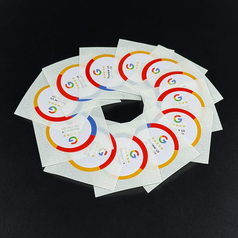 10pcs 30x30mm NFC Review Stickers 504Bytes 13.56MHz Programmable Google Tags Compatible with All NFC Phones NFC Tags