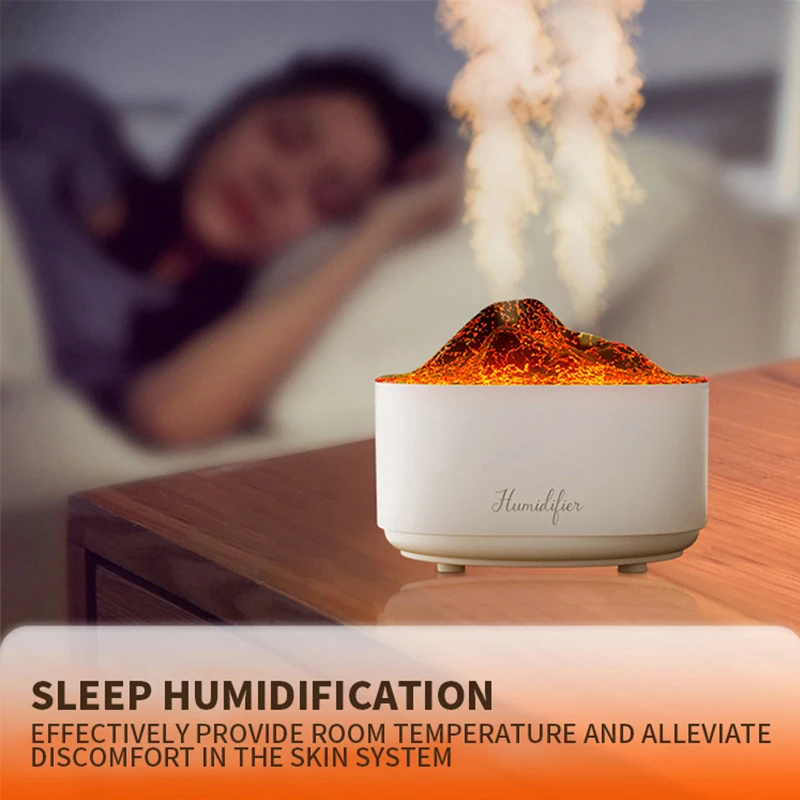 Hogar Creative Simulation Volcano Humidifier USB Simulated Dual Spray Water Refill With Atmosphere Office Home Desktop Humidifie
