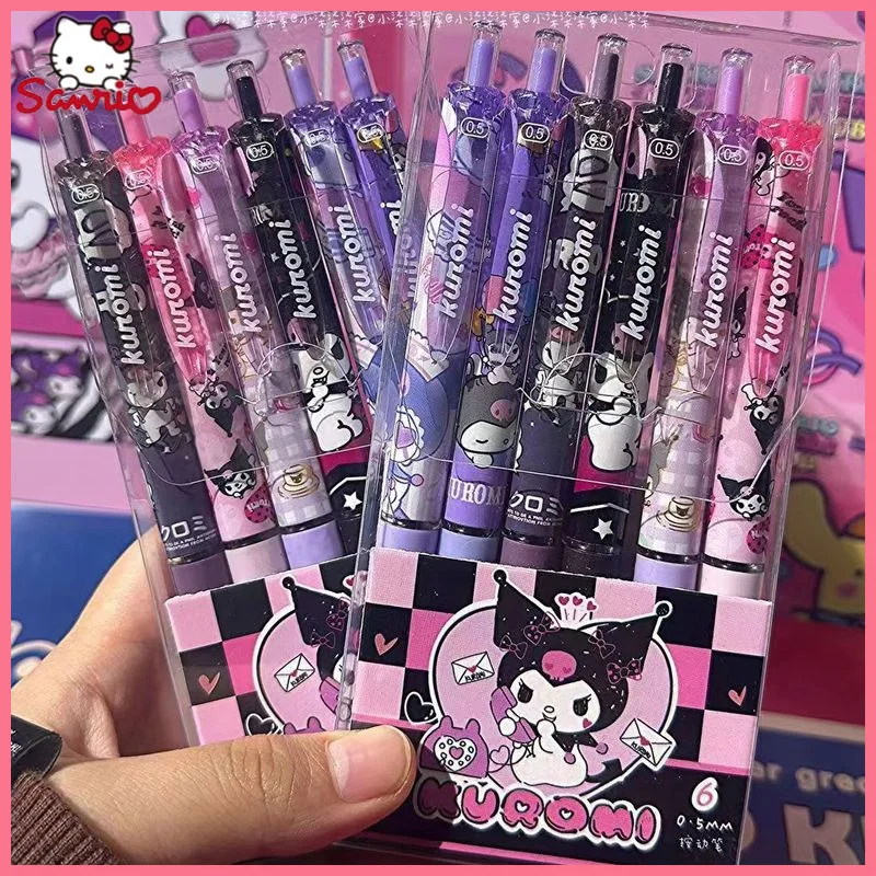 

Ins High Appearance Level Kuromi Sanrio Press Pen Student Quick Dry Brush Pen 0.5mm Black Neutral Pen Stationery Office Gift