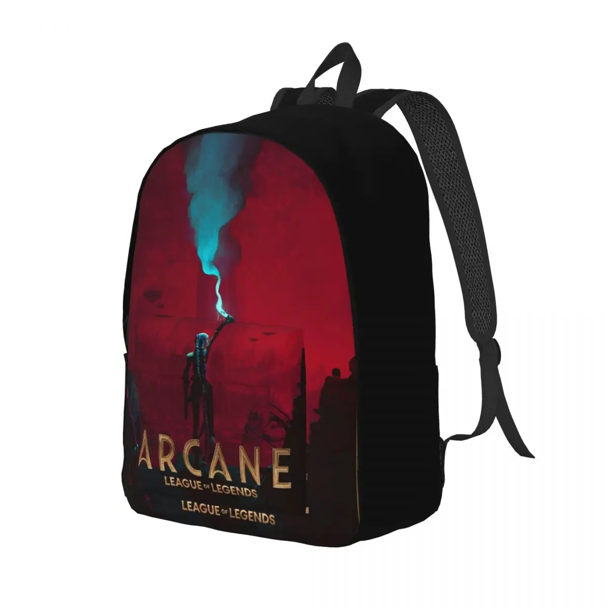 Arcane Saison 2 Teenage Backpack Lightweight High School Business Animation Daypack for Men Women Laptop Computer Shoulder Bag