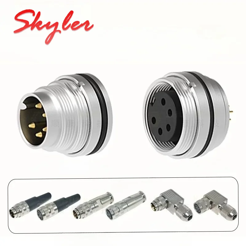 M16 Waterproof Circular Connector IP67 Aviation Plug 3 4 5 6 7 8 12 14 Pin Male Female Socket C091 J09 Metal Cable Connector