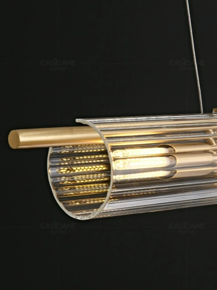 التصميم الإبداعي للثريا في الحديثة جميع النحاس مطعم غرفة المعيشة بار متجر شريط تجاري الزجاج Led مصباح