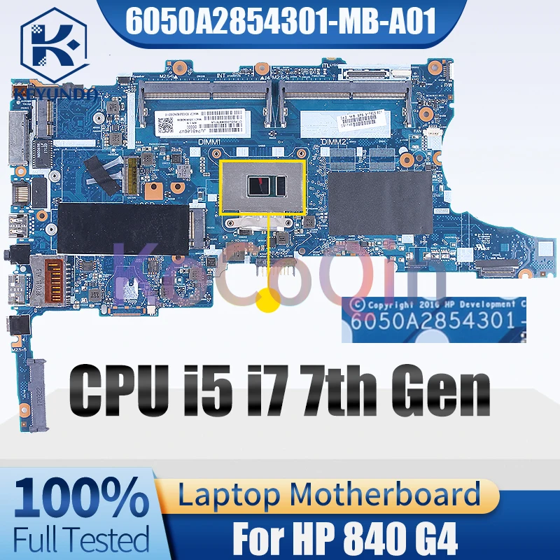 Imagem -02 - Placa-mãe do Portátil para hp Mainboard 840 g4 6050a2854301-mb-a01 i5 i7 7o Gen 917503501 917507601 Teste