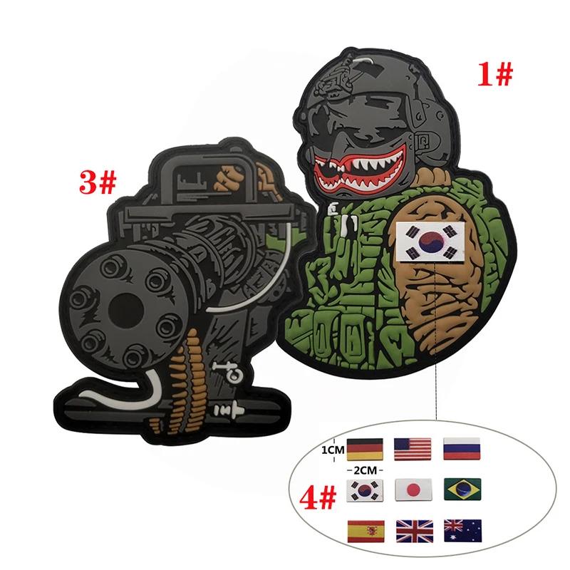 Mix and match with morale PVC Rubber high quality patches Tactical military armband Badge hook Cloth Sticker  Emblem Applique