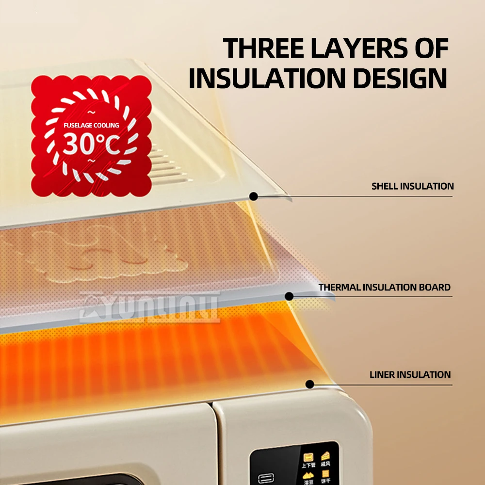 Vaccoir à fruits automatique multifonctionnel, grande capacité, four à pizza, poêle à air domestique, 40L