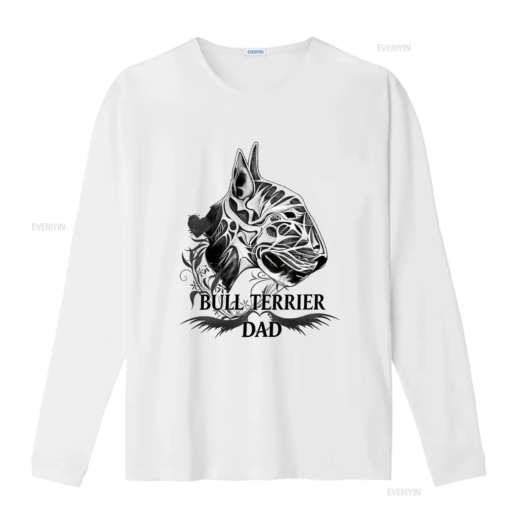 Koszulka Bull Terrier Tata Bawełniana dla Miłośników Psów vintage Washed Stretched Casual Versatile Slightly streetwear Unisex