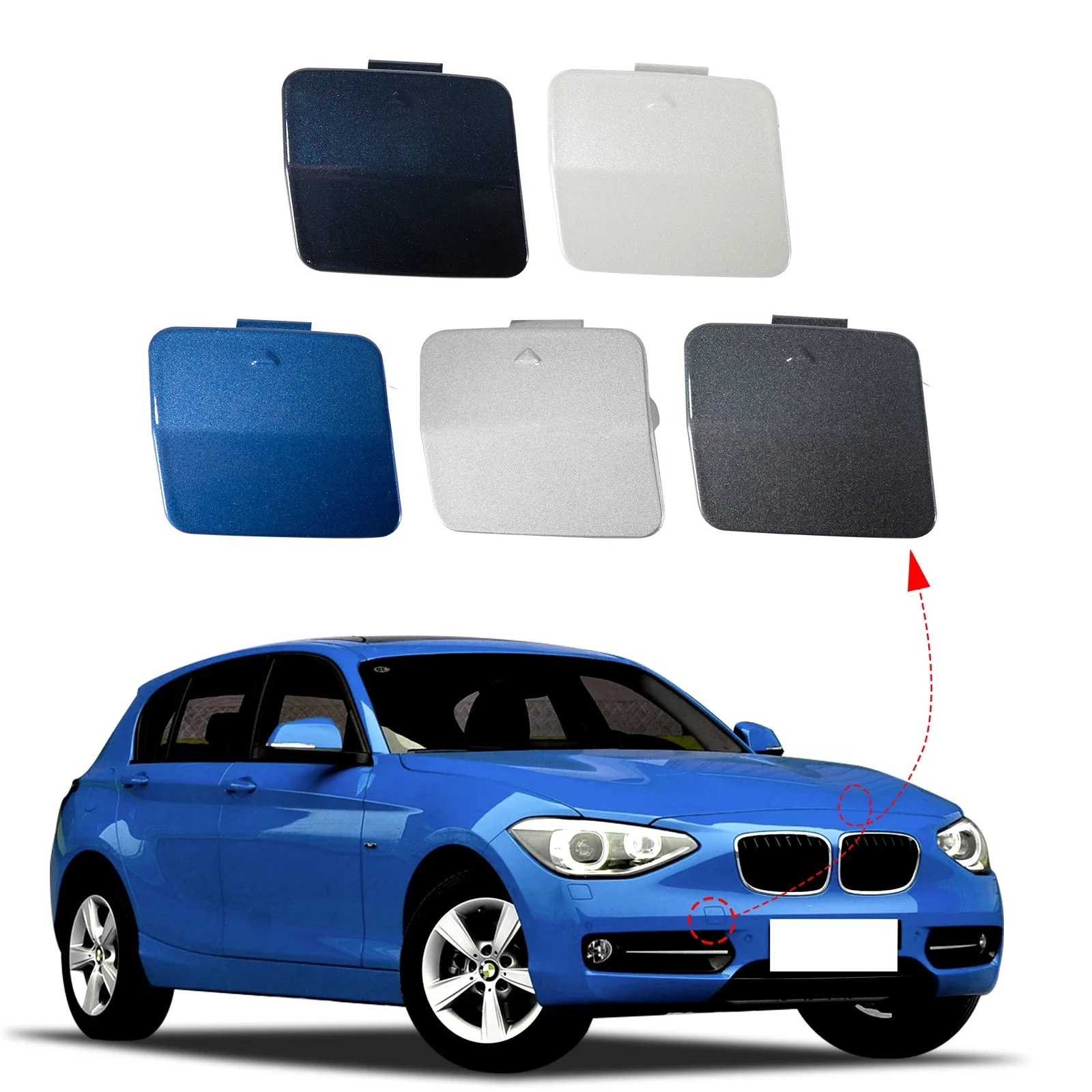 

OLANGDA Front Bumper Tow Hook Cover Cap Eye For BMW 1 Series F20 F21 2011 2012 2013 2014 No.51117292947