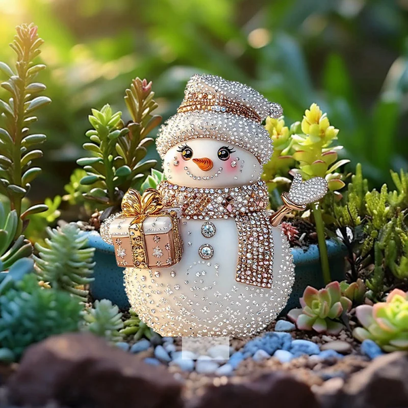 Fairy Tale World Beautiful Snowmans Garden Indoor And Outdoor Acrylic Decoration Waterproof Wear-Resistant Pendant