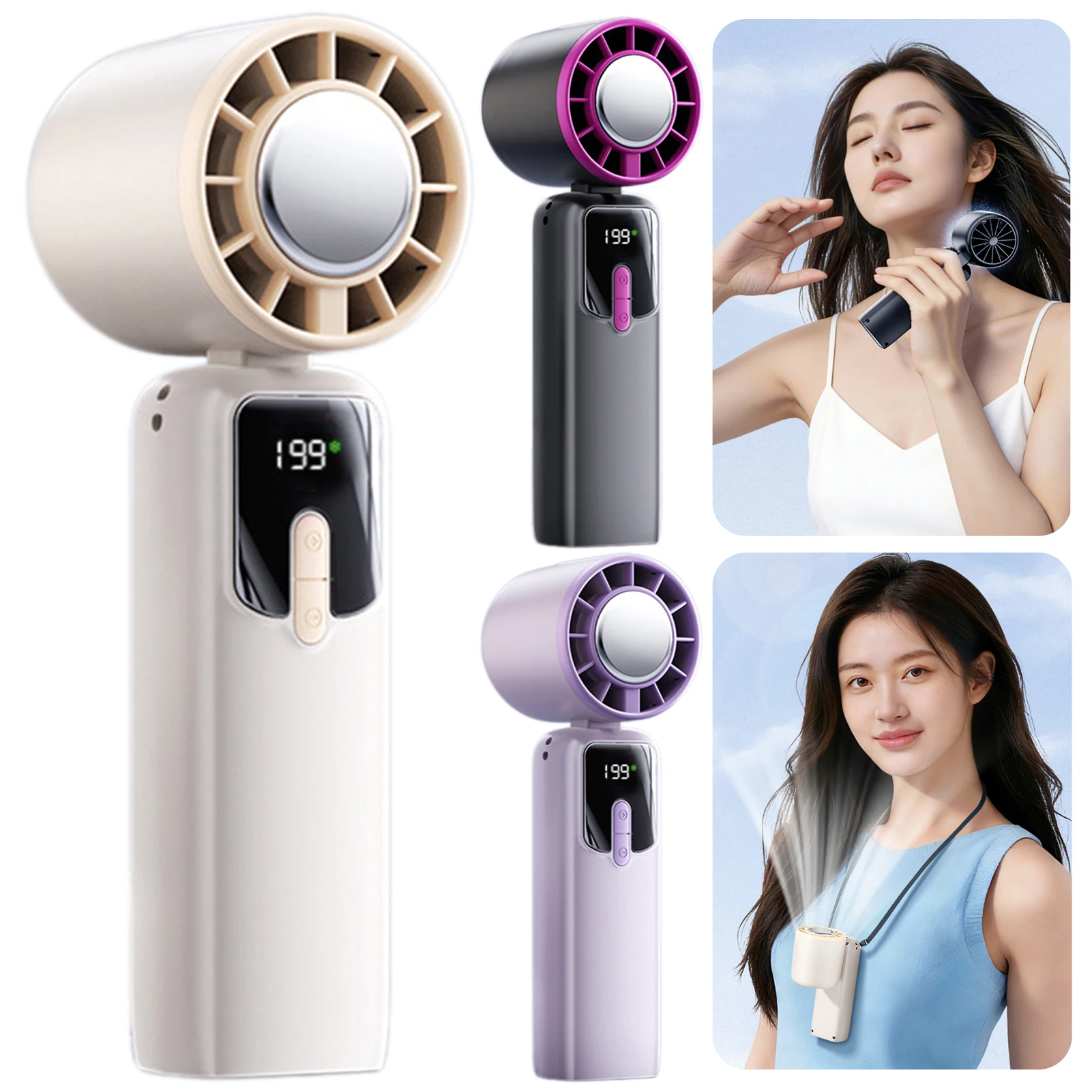 

Handheld Fan With Cooling Pad Powerful High-Speed Motor With Quiet Operation. Parks Trips