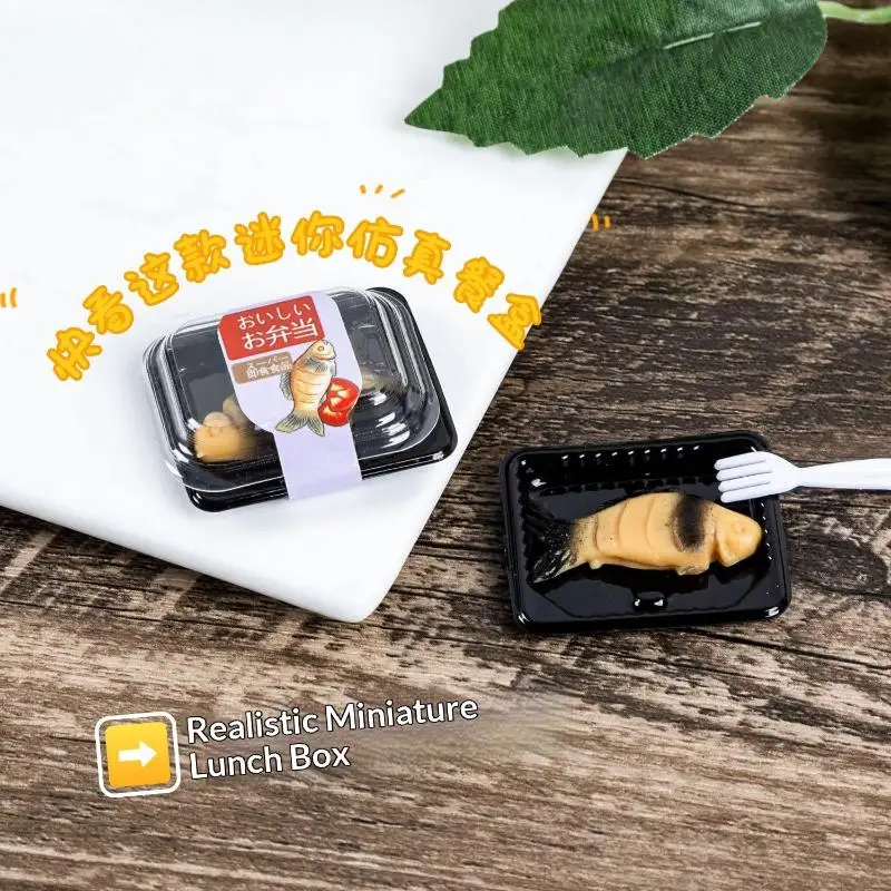 Simulation Dollhouse Miniature Food Toy 1 PCS Fresh Cooked Bento Box Safe Non-toxic Accessory for Kids Role Play Hobby