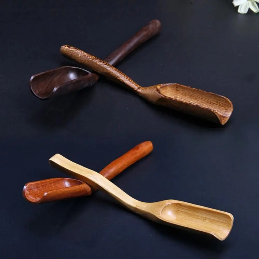 1PC Portable Natural Bamboo Teaspoon Chinese Retro Style Tea Scoop Wooden Teaspoon Kongfu Tea Delicate Spoon Accessories