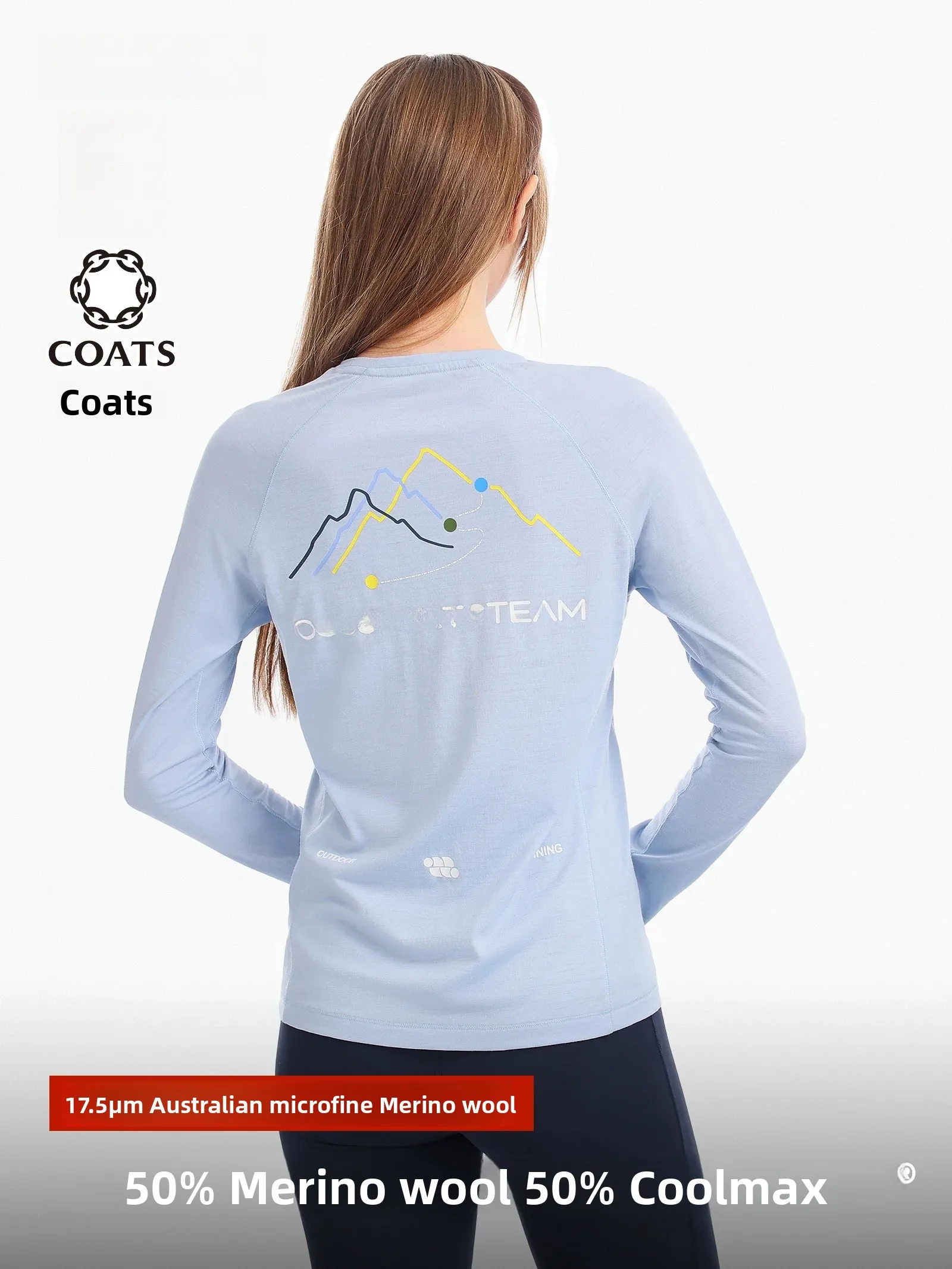 DSU Coolmax Sport Long Sleeve T-Shirt Woolen Outdoor Breathable Base Shirt Running Women's Comfortable Soft Sweat Absorbent