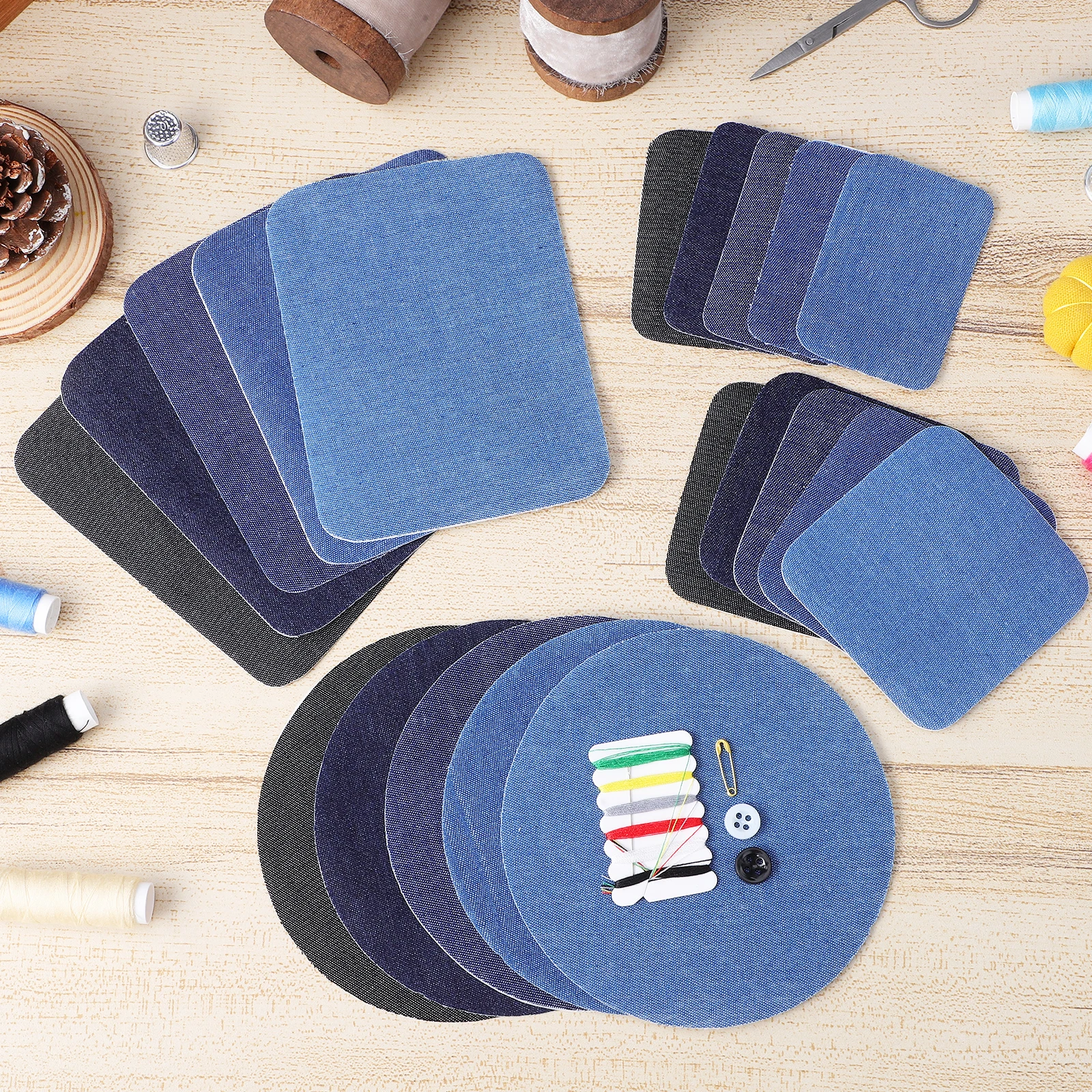

20 pcs Iron On for Clothes Repair Hole Patches Jeans Denim Fabric Iron-on Clothing Patches Multi-functional Long-lasting Seams
