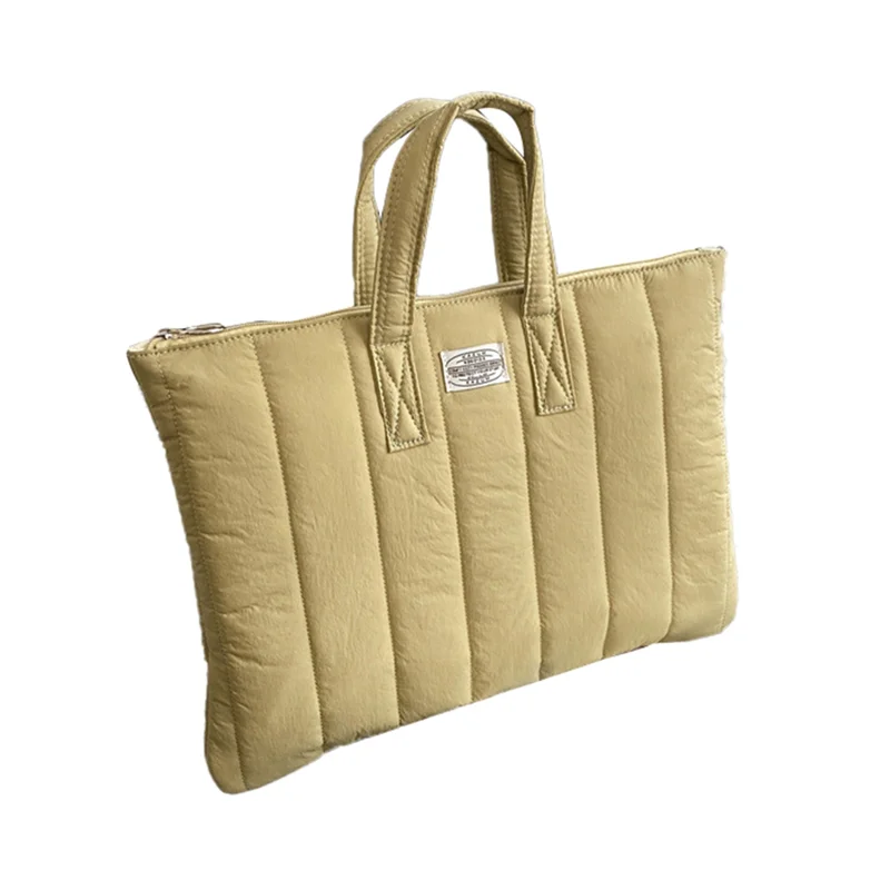 A23F-Casual Simple Pure Color Laptop Handbag Outdoor Office Travel Study Tablet PC Storage Bag For 15.6 Inch Laptop