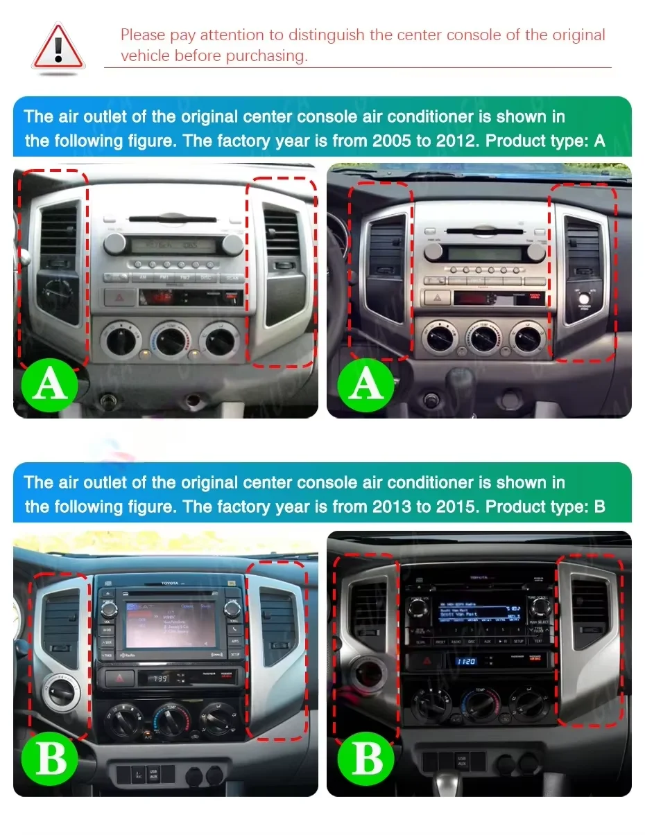 13Inch For Toyota Tacoma 2005-2014 Android13 8-Core Car Multimedia Player Stereo Receiver Radio GPS 4G WIFI Carplay Android Auto