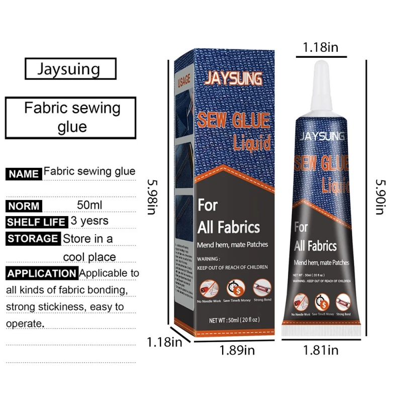 50 مللي إصلاح الملابس الغراء لحظة النسيج والجلود التجفيف السريع الغراء فائقة عصا خياطة الغراء عدة آمنة غرزة السائل لوازم الخياطة