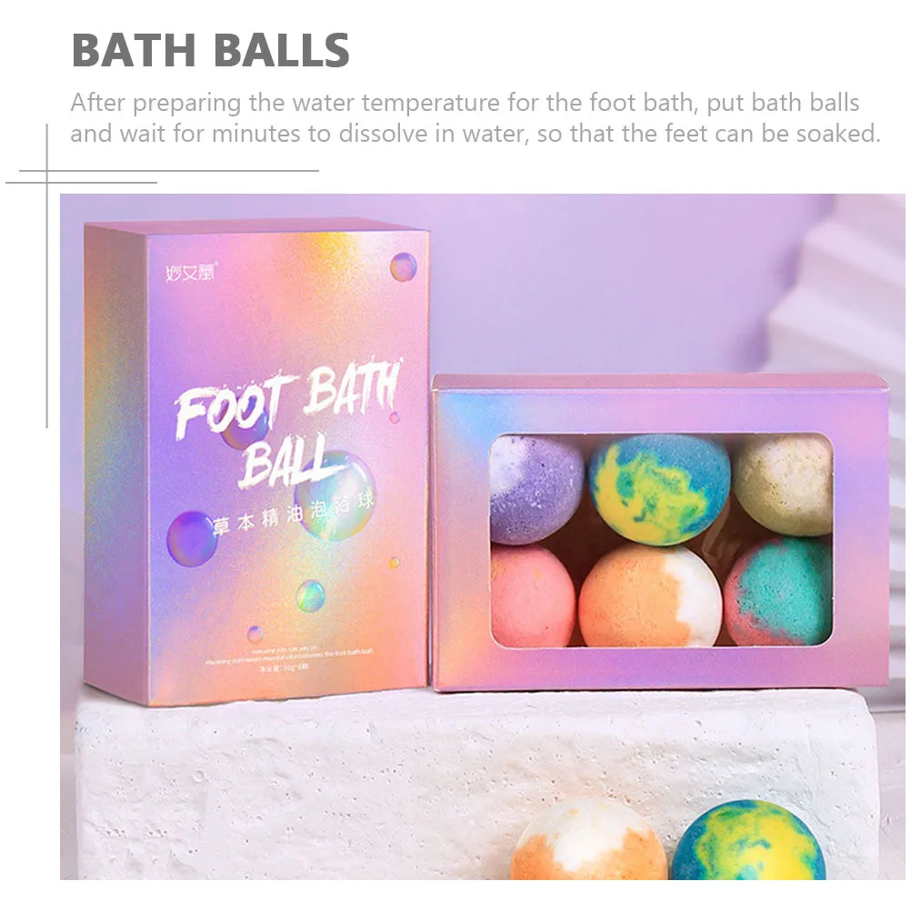 

6 шт., шарики для ванны с эфирным маслом, уход за ногами, спа, замачивание, смягчение кожи, удаление бомб для купания, лечение гладких ног