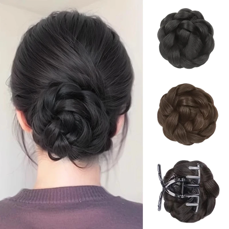 

LUPU Hair Clips for Hair Chignon Bun Hair Accessories Natural Synthetic Black Brown Updo Hair Wig Women Hairpiece for Quick Wear
