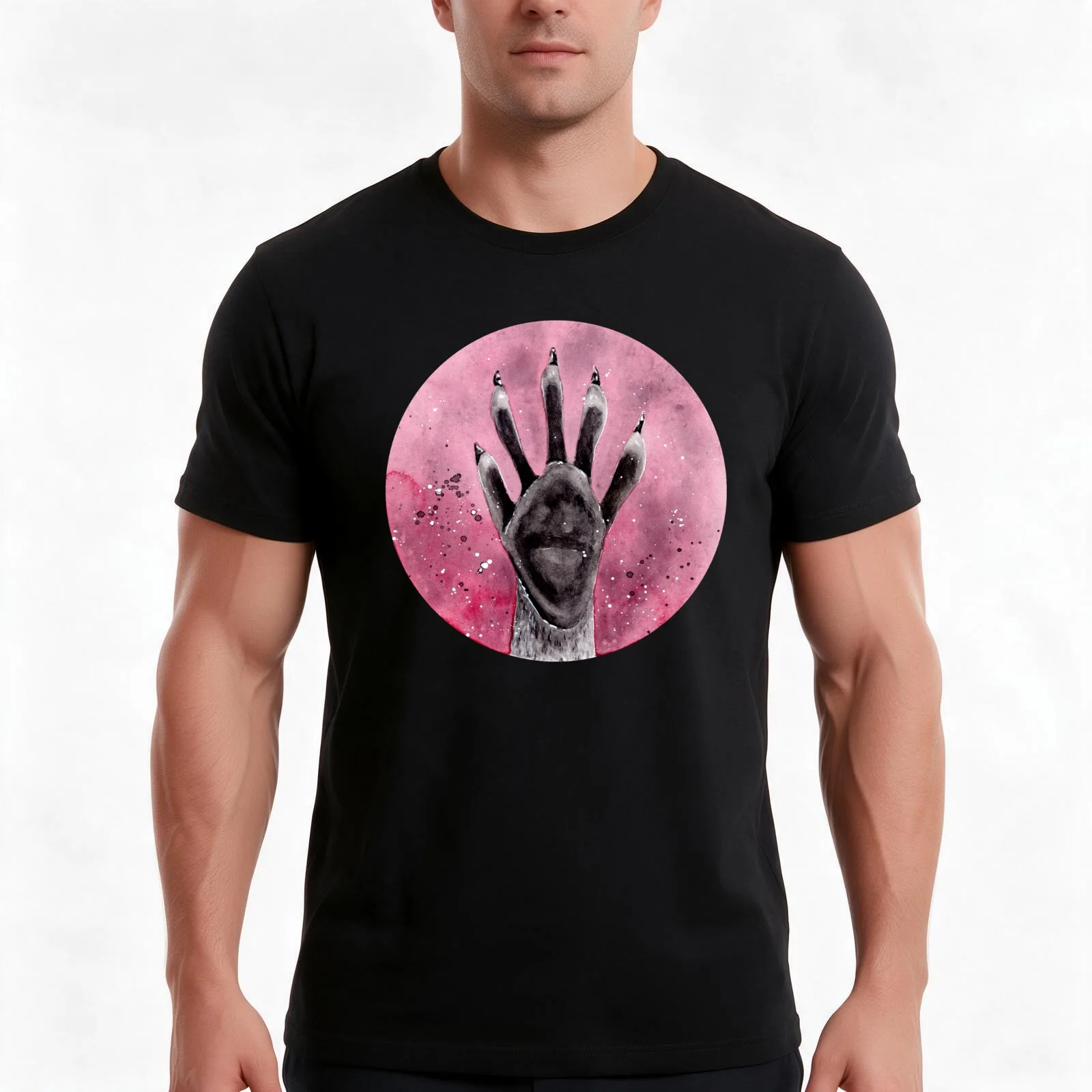 Raccoon High Five - Watercolour Painting T-Shirt Summer Casual Cotton Tee Oversized Streetwear Tops Vintage Graphic Print