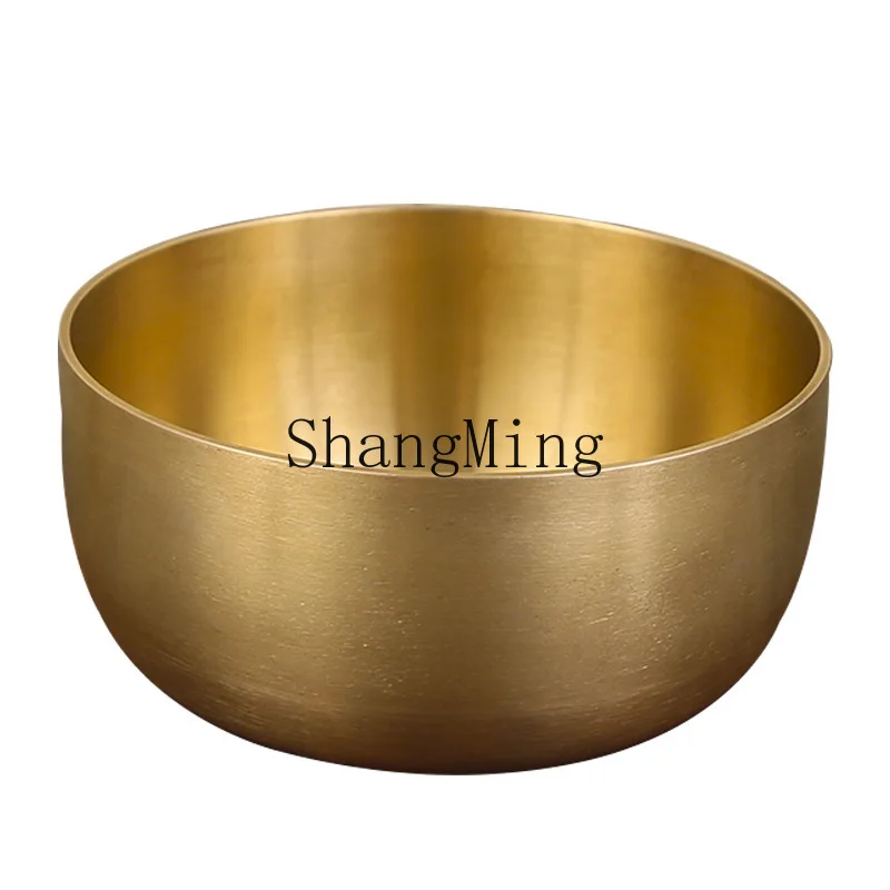 

PYH copper bowl, pure copper household rice bowl 4.5 inch , single anti-drop pure manual thickened edible bowl