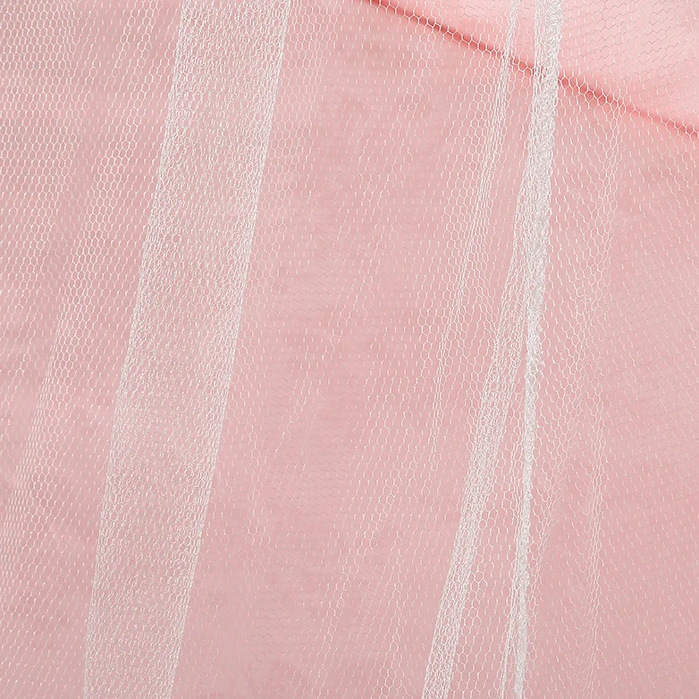 

Lace Light Pink Dome Bed Canopy Mosquito Net Elegant Breathable Hanging Net for Crib Single Twin Bed Room